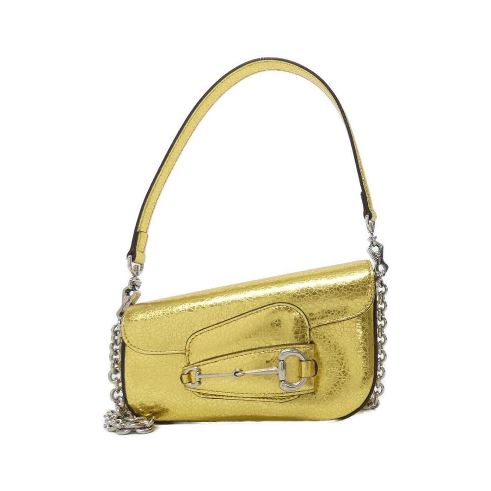 Gucci Horsebit 1955 Asymmetric shoulder bag metallic gold